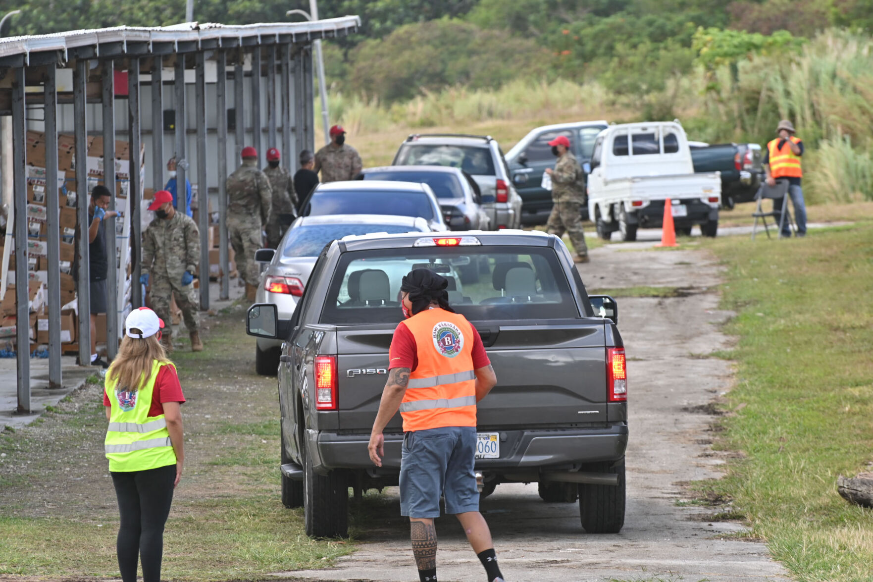 Dozens line up for food aid